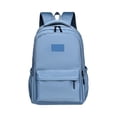 thumbnail image 2 of Back-to-School Minimalist Canvas Backpack, Large Capacity Student Daypack with Laptop Sleeve & Side Pockets, Lightweight Travel Rucksack for College & Commute, 18" x 12.6" Blue, 2 of 9