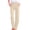 Beige, variant on Women's Casual Pants Elastic Waist Drawstring Loose Fit with Pockets Solid Color Cotton Comfy Lounge Travel Trousers, Light Blue XL