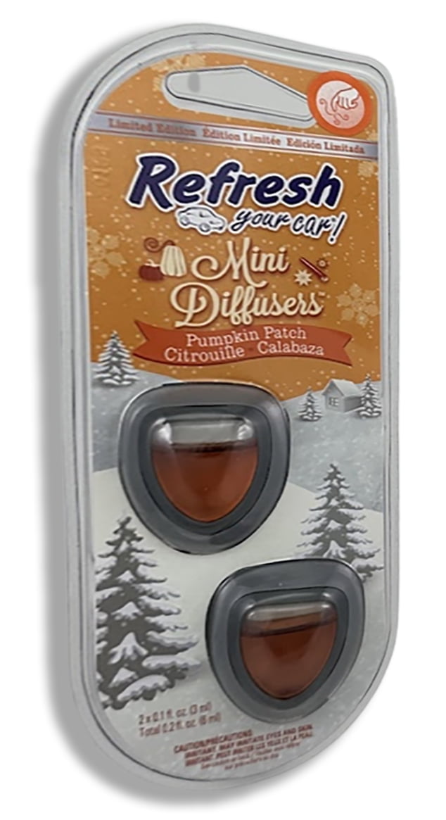 Refresh Car Air Freshener Vent Clip and Mini Car Oil Diffuser, Long