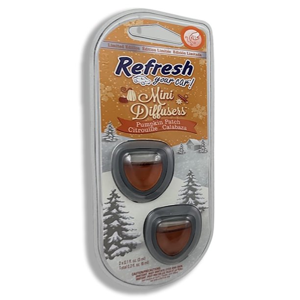 Refresh Car Air Freshener Vent Clip and Mini Car Oil Diffuser, Long