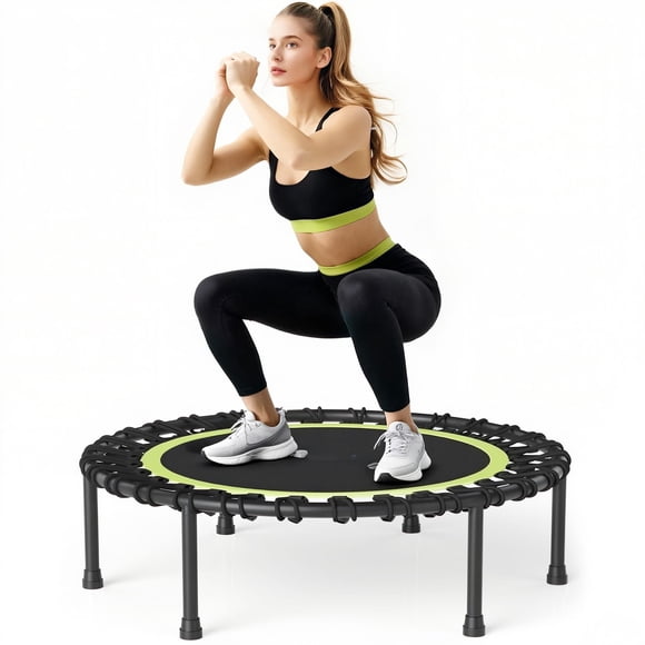 Toytexx 40-Inch Foldable Rebounder Trampoline for Childern and Adults, Quiet Bungee Cord System, 330 lb Capacity, Indoor Fitness Trampoline