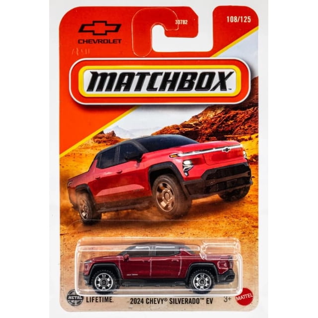 Vehículo de juguete fundido a presión Matchbox 2024 Chevy Silverado EV 1:64