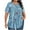 AA-Blue-Camiseta, variant on Jsaierl Plus Size Blouses for Women Elegant Short Sleeve Shirts Cute Floral Print Tops Dressy Casual Pleated Tunics Work Crewneck Top L-5XL