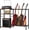 Black, Brown, variant on NEYCIL Guitar Stand for 4 Guitars, Adjustable Multiple Guitars Rack with Soft-Padded Protector for Acoustic, Electric, Bass & Ukulele, Guitar Display Stand with 3-tier Shelves for Amp & Vinyl Records