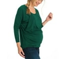 thumbnail image 2 of Edvintorg Breastfeeding Shirts Women Fall Maternity Clothes Fashion Solid Color Long Sleeve Round Neck Casual Nursing Tops Blouse Pregnancy Announcement Shirts, 2 of 4