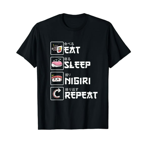 Eat Sleep Nigiri Repeat Funny Japanese Manga Kawaii Sushi T-Shirt