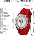thumbnail image 2 of Blekon Christmas Tree Women Watch Crystals Studded Alloy Case Silicone Strap White Dial Santa Claus Analog Watches, 2 of 7