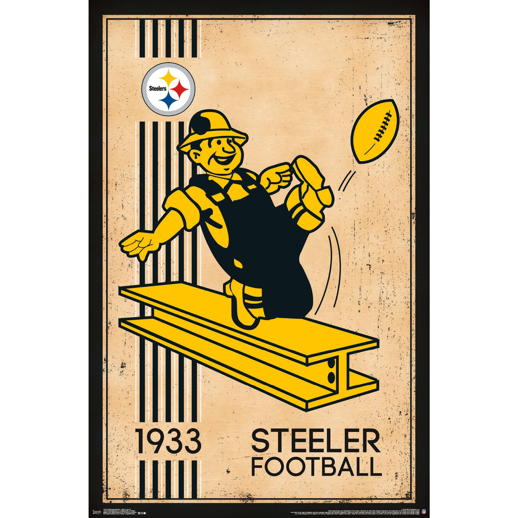 Pittsburgh Steelers 22'' x 34'' Retro Logo Poster