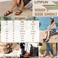 thumbnail image 6 of Litfun Suede Cork Footbed Sandals for Women Summer Arch Support Slide Sandals with Adjustable Buckles, White, 6 of 6