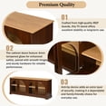 thumbnail image 3 of PAPROOS TV Stand with Semi-Arched Glass Doors for TVs Up to 70", Elegant Two-Tone Media Console with Adjustable Shelves, Wood Grain Sideboard with Cable Management for Living Room, Walnut+Natural, 3 of 8