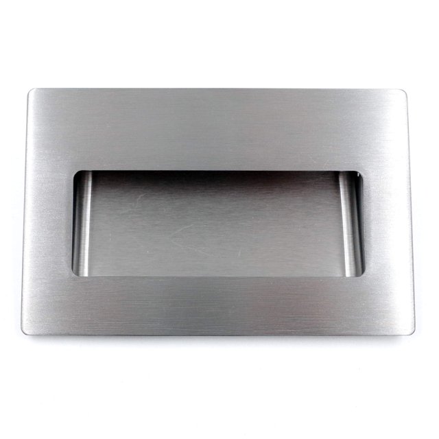 Paquete de 2 manijas empotradas ocultas - 5 "" x 3-1/4 "" Tornillo oculto Níquel cepillado Tiradores rectangulares ocultos para cajones, armarios, puertas de armario PCS128
