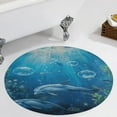 thumbnail image 4 of Marvels of The Sea Round Small Area Rug, Print Non Slip Washable Floor Mat, Soft Throw Rug for Living Room, Powder Room Entryway, Bathroom, Bedside, 4 of 7