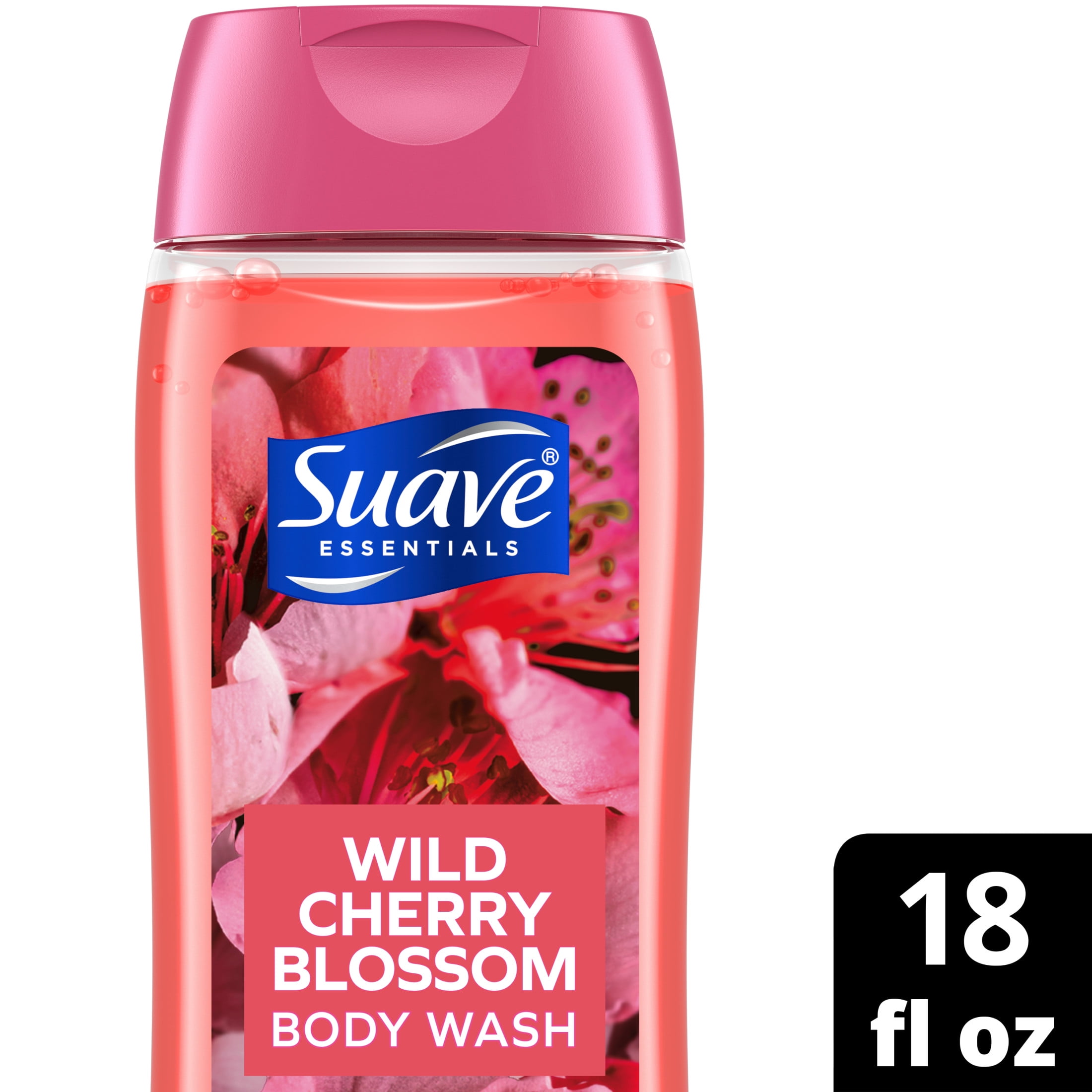 (6 pack) Suave Essentials Gentle Body Wash, Wild Cherry Blossom. 18 oz