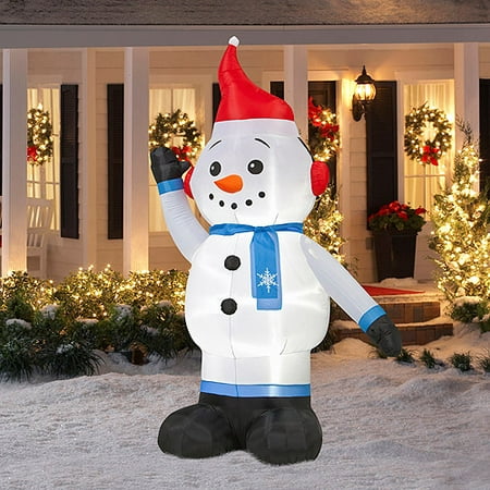 8' Tall Airblown Christmas Snowman Inflatable - Walmart.com