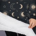 thumbnail image 3 of Oversized Wearable Blanket Hoodie,Dark Blue Sun Moon Star Pattern Sherpa Blanket Hoodie with Super Pockets,Super Warm Fuzzy Pullover for Women & Men, 3 of 6