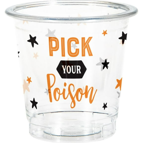 Halloween Pick Your Poison 2 oz. Plastic Shot Glasses 8 Per Pack