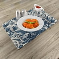 thumbnail image 2 of Ambesonne Navy Blue Place Mats Set of 4, Monochromatic Boho Daisy, Standard Size, Dark Slate Blue Coconut, 2 of 5