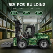 Military Forklift Truck Building Set, 1312 Pcs Heavy-Duty Shelf Lifted Truck Model Kit, APP & Remote Control Cargo Handling Vehicle Toy for Adults