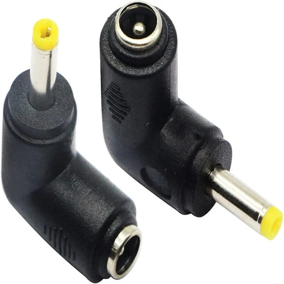 2pack DC4.0x1.7mm Male 90 Degree Angle to DC5.5x2.1mm Female Adapter DC Barrel Power Jack Charging Cable Connector