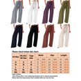 thumbnail image 2 of Fashnice Pantalon Palazzo à Cordon pour Femmes, Jambe Grand, Pantalon Long Ample, Pantalon de Vacances, Bleu Marine, G, 2 of 2