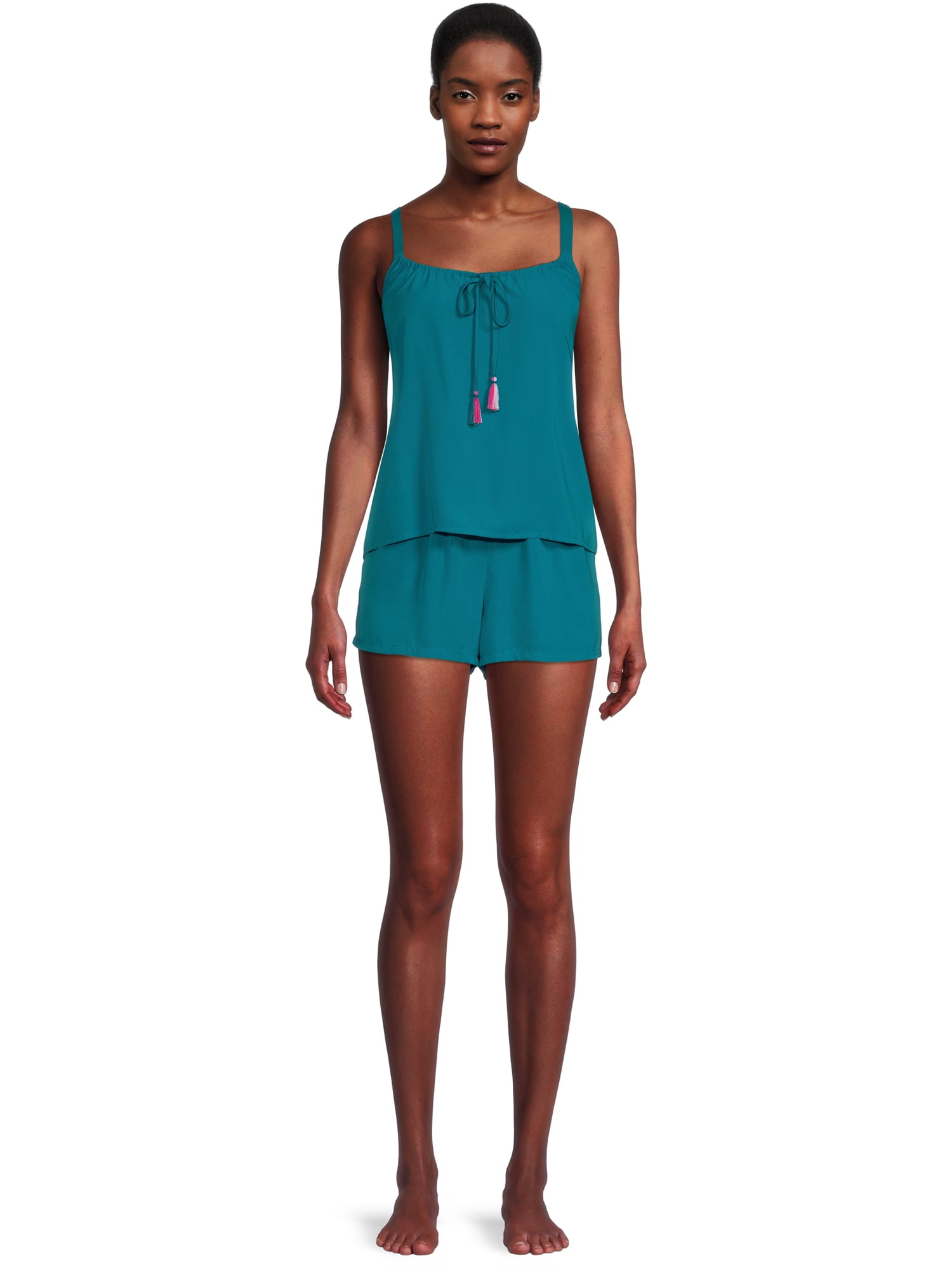 The Pioneer Woman Woven Camisole and Shorts Pajama Set, 2-Piece, Women’s