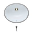 thumbnail image 1 of UPS-White Undermount Porcelain Bathroom Sink Ensemble, Chrome Pop-Up Drain, 1 of 1