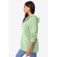 thumbnail image 3 of Roaman's Women's Plus Size Thermal Waffle Hoodie Zip Up Cardigan Jacket, 3 of 5