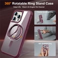 thumbnail image 2 of Decase Compatible with MagSafe Case for iPhone 14 Pro Max, Slim MagSafe Magnetic 360 °Rotation Ring Holder Stand Rugged Shockproof Anti-Scratch Case Cover, winered, 2 of 7