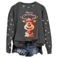 thumbnail image 4 of Chandail en Molleton pour Femmes Chandail Tendance de Noël Col Rond Manches Longues Haut Athlétique Mode Automne, 4 of 5