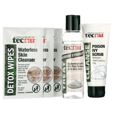 Tecnu Ivy Complete Kit, Poison Ivy Kit with Poison Ivy Scrub, Itch & Pain Relief Gel & Detox Wipes