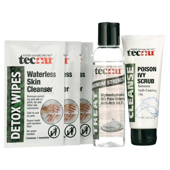 Tecnu Ivy Complete Kit, Poison Ivy Kit with Poison Ivy Scrub, Itch & Pain Relief Gel & Detox Wipes