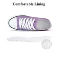 thumbnail image 5 of Women Lace Up Canvas Walking Tennis Sneakers, Low Top Casual Comfort Flat Shoes，Purple, 5 of 7