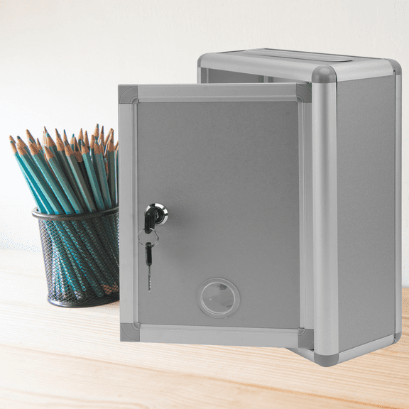 Toyvian Waterproof Suggestion Box Aluminium Alloy Silver 1Pcs