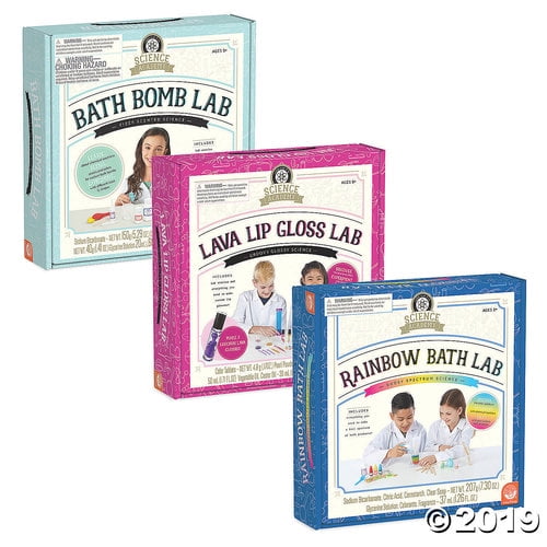 Science Academy Bath Bomb, Lava Lip Gloss and Rainbow Bath Lab Set of