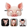 thumbnail image 4 of EeaseMX Half Face Animal Mask Máscara de cerdo para Fiesta Festival Halloween Masquerade Fancy Ball Cosplay (Rosa), 4 of 8