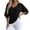 Black, variant on Womens Marled Knit Tops Deep V Neck Batwing Half Sleeve Side Knot Ruched Loose Blouses Solid Color Trendy Casual Office Summer Daily Street Going Out Shirts 2026