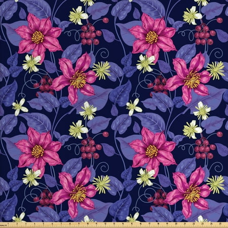 Wild Floral Fabric by the Yard Decorative Upholstery Fabric for Chairs &...