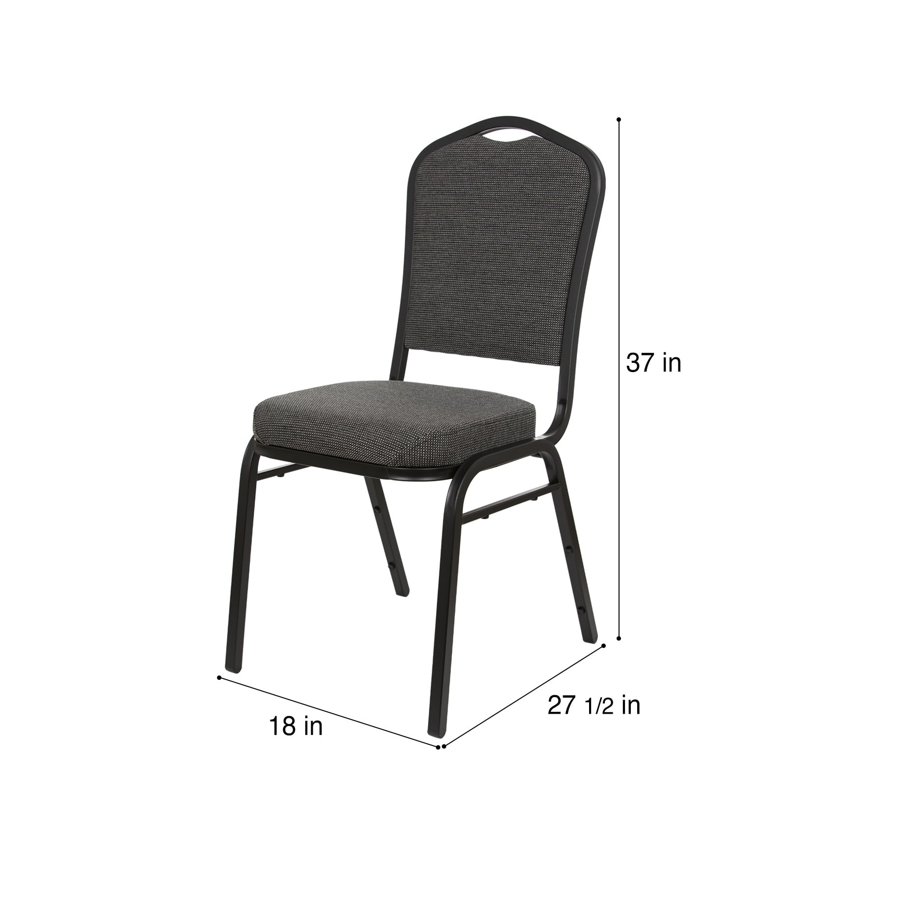 Hampden Furnishings Lila Collection Fabric Banquet Chair, Greystone, Pack of 2