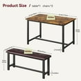 thumbnail image 2 of 3-Piece Dining Table Set for 4 – Industrial Rectangular Table with 2 Upholstered Benches, Sturdy Metal Frame, Space-Saving for Apartments, Condos, Studios – Multiple Color Options Available, 2 of 8