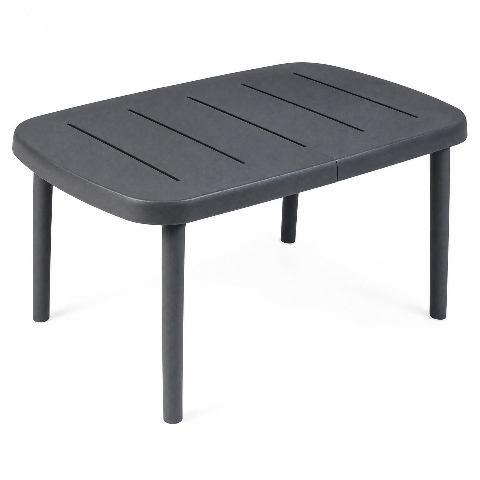 Biotree Rectangular Patio Side Table, Outdoor Storage End Table with Aluminum Alloy Rods, Waterproof Top and 110 lbs Capacity for Poolside Deck, Gray