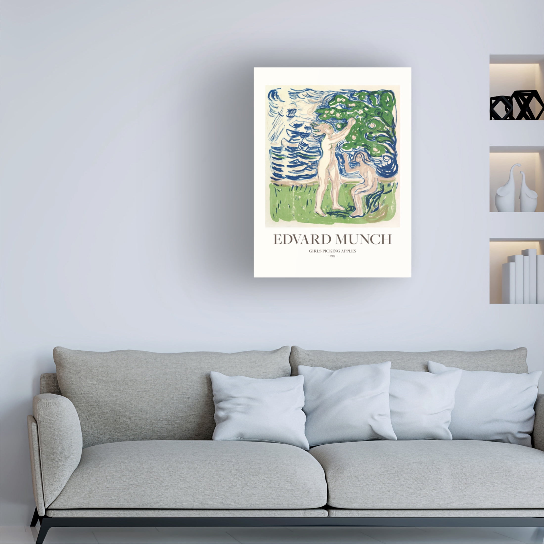 Trademark Fine Art Pictufy  Girls Picking Apples Canvas Wall Art