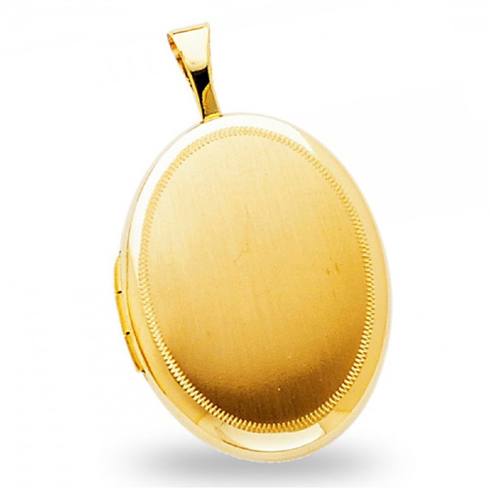 Solid 14k Yellow Gold Oval Locket 