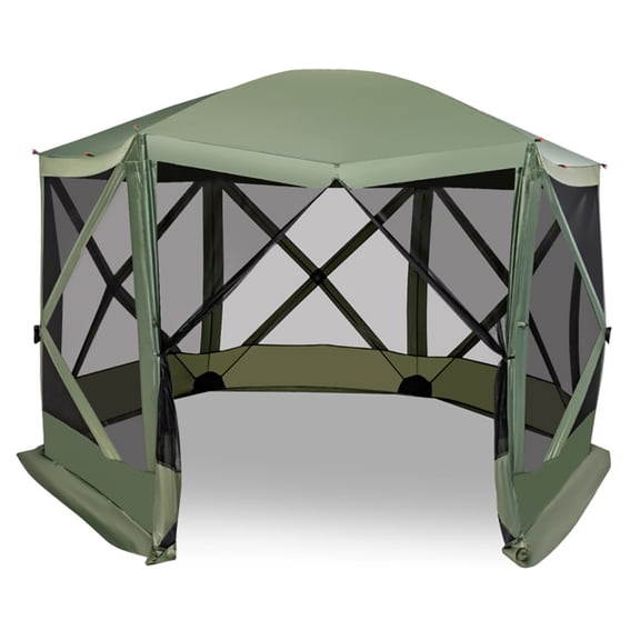 Spaco Tent, Camping Tents, Weather Resistant Tent,11.5 X 11.5 FT Pop-up Screen House Tent with Portable Carrying Bag-Green