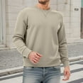 thumbnail image 2 of XIAONU Mens Sweatshirts Slim Fit Long Sleeve Crewneck Pullover Sweatshirt Solid Color Basic Casual Top For Daily Wear, 2 of 4