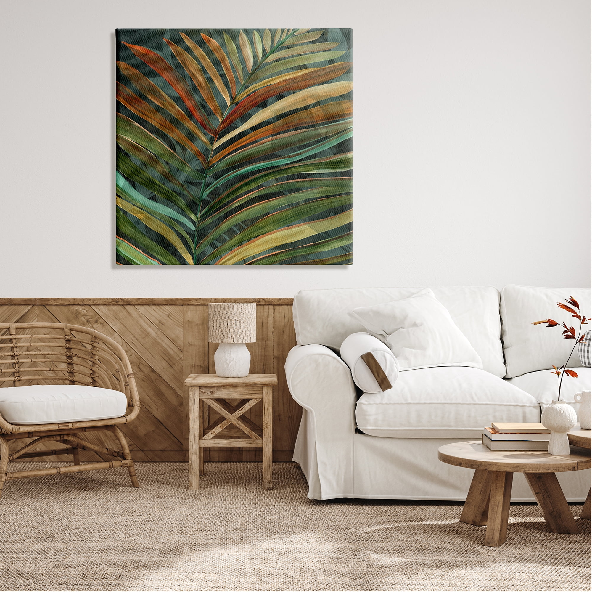 Stupell Industries Muted Botanical Leaf Botanical & Floral Painting Gallery Wrapped Canvas Print Wall Art, 36 x 36