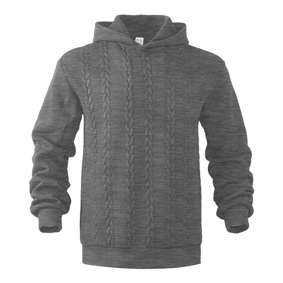 HXWCHs Men's Summer Lightweight Hoodie Men's Casual Solid Color Hooded Sweater Long Sleeve Pullover Knit Warm Winter Fashion top Dark Gray XXXL