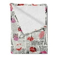 thumbnail image 2 of Paris Soft Flannel Fleece Throw Blanket, Eifel Tower Sketches and Lipstick Kises Pattern, Cozy Plush for Indoor and Outdoor Use, 50" x 70", Charcoal Grey Multicolor, by Ambesonne, 2 of 5