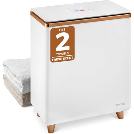 SereneLife Luxury Towel Warmer With Towel, with Customized Fragrance for Spa and Bathroom, Luxury Towel Heater Gifts for Him & Her, Auto Shut off, Fits 2 large Towels, Blankets, Bathrobes, PJ's