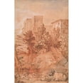 thumbnail image 2 of Charles-Joseph Natoire 13x18 Gold Ornate Wood Frame and Double Matted Museum Art Print Titled - Landscape with a Large Villa on a Hilltop (1759), 2 of 4