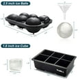 thumbnail image 6 of Walfos Sphere Ice Mold Tray & Large Square Ice Cube Tray - Ice Sphere Maker - Big Silicone Ice Cube Molds for Whiskey, Cocktails, Bourbon -Easy Release & Food Grade, Set of 2, 6 of 7